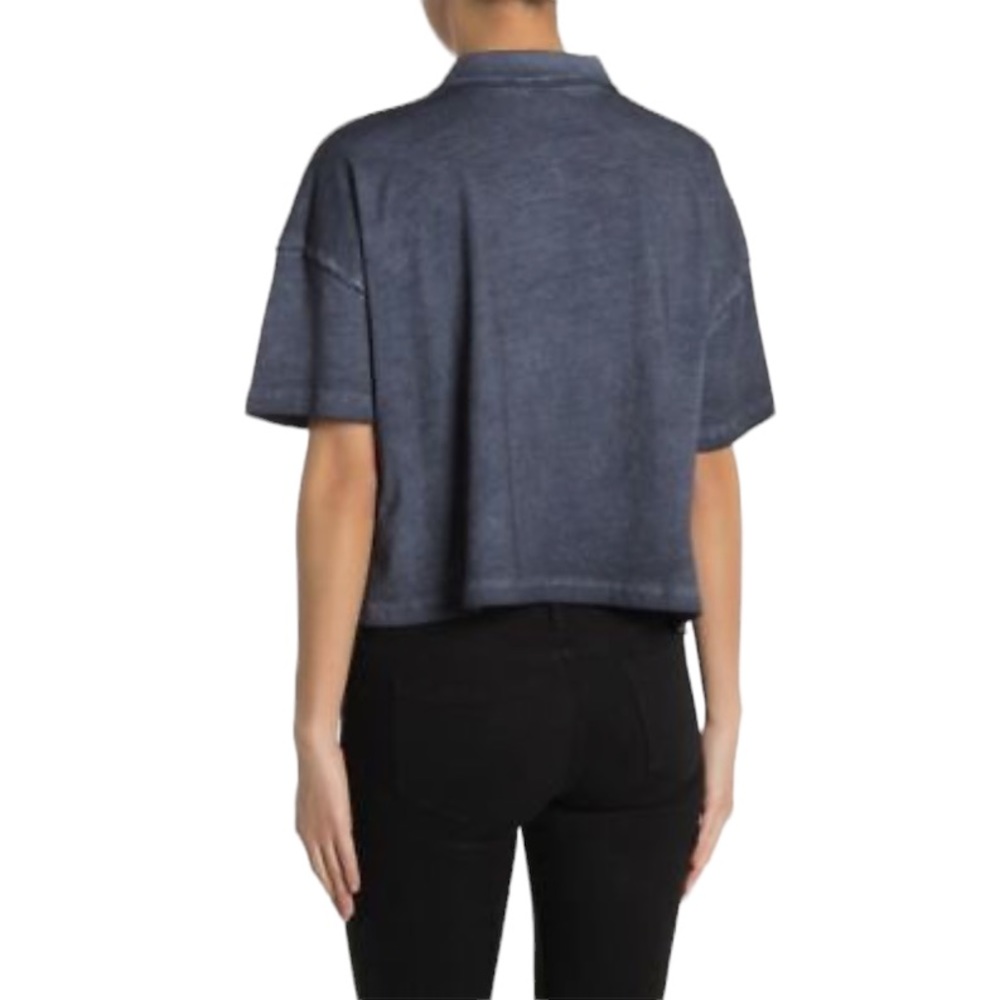 Free People Navy Weekend Rush Button Down Collared Top New with Tag W-506 Size S - Picture 3 of 11